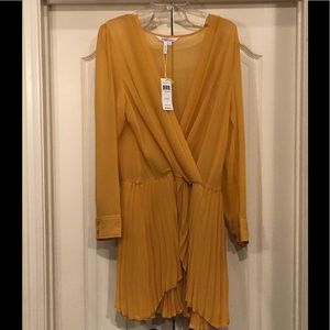 BCBGeneration Mustard Pleated Dress